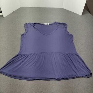 14th & Union Women's Navy Blue Peplum Tank Top Shirt XL